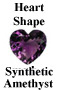 Example of Heart Shape Simulated or Synthetic Faceted Amethyst
