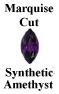Example of Marquise Shape  Simulated or Synthetic Faceted Amethyst