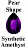 Example of Pear Shape Simulated or Synthetic Faceted Amethyst