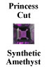 Example of Square Shape Simulated or Synthetic Faceted Amethyst